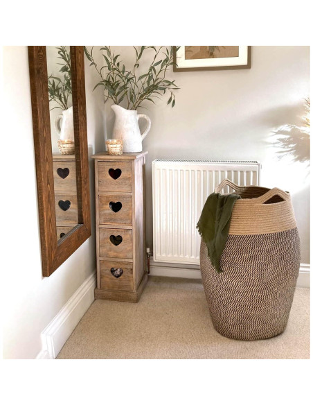 Cesta de Ropa de Yute Goodpick 65x45 cm 105L Colapsable