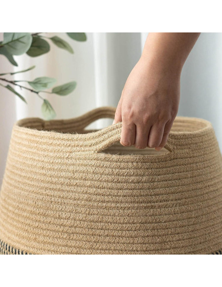 Cesta de Ropa de Yute Goodpick 65x45 cm 105L Colapsable