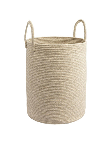 Cesta de lavandería JUNBOLE 38x50 cm cuerda algodón avena