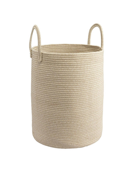 Cesta de lavandería JUNBOLE 38x50 cm cuerda algodón avena