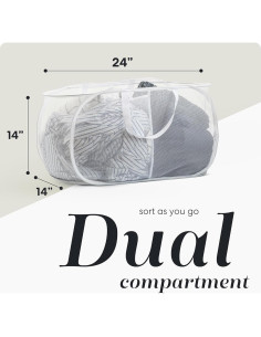 Cesta de Ropa Plegable Handy Laundry 2 Compartimentos Malla 2