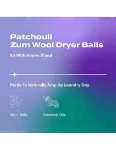 Kit de Bolas de Secado de Lana Zum Laundry - 3 Bolas + Spray Pachulí 2