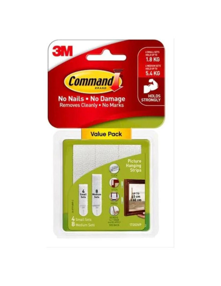 Tiras Adhesivas para Colgar Imágenes Command 24 Unidades