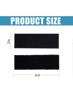 Cinta de Gancho y Bucle Jewoster 8x5x15cm Adhesiva Negra 2