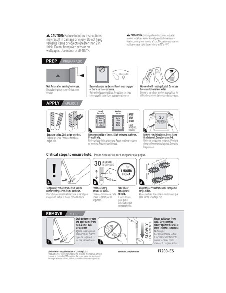 Tiras Adhesivas para Colgar Imágenes Command 24 Unidades