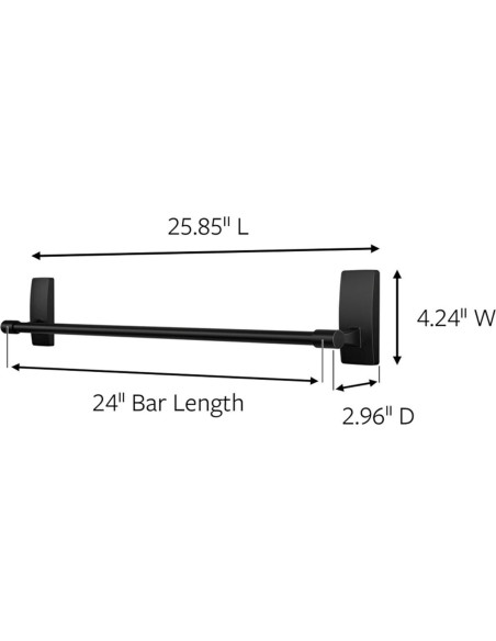 Barra de Toalla de Baño Command Negro 61 cm Autoadhesiva