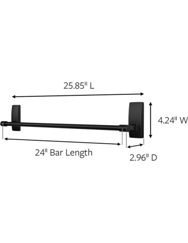 Barra de Toalla de Baño Command Negro 61 cm Autoadhesiva