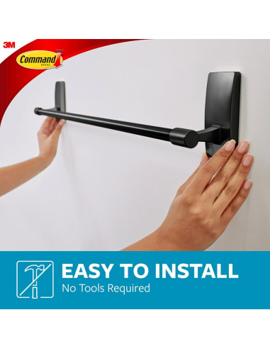 Barra de Toalla de Baño Command Negro 61 cm Autoadhesiva