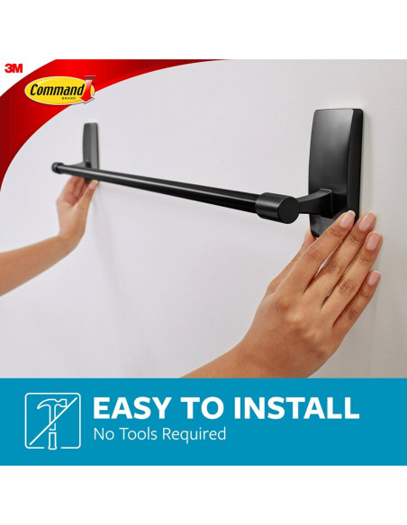 Barra de Toalla de Baño Command Negro 61 cm Autoadhesiva
