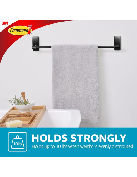 Barra de Toalla de Baño Command Negro 61 cm Autoadhesiva
