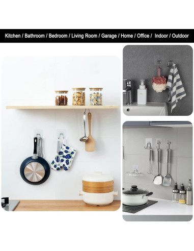 Paquete de 15 Ganchos Adhesivos CenterZ Doble Grande 15 kg