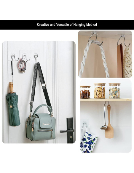 Paquete de 15 Ganchos Adhesivos CenterZ Doble Grande 15 kg