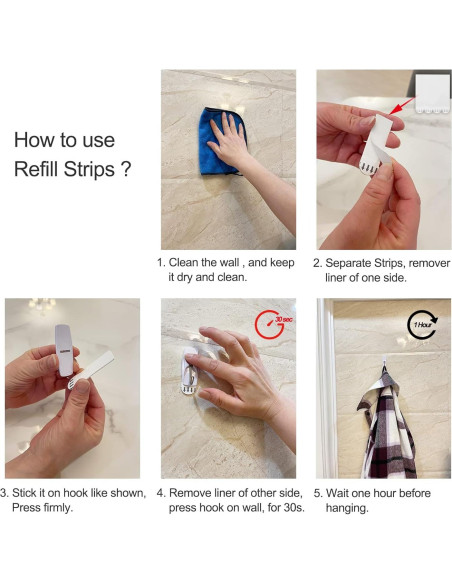 48 Tiras Adhesivas Removibles Karsbarwe para Colgar sin Daños