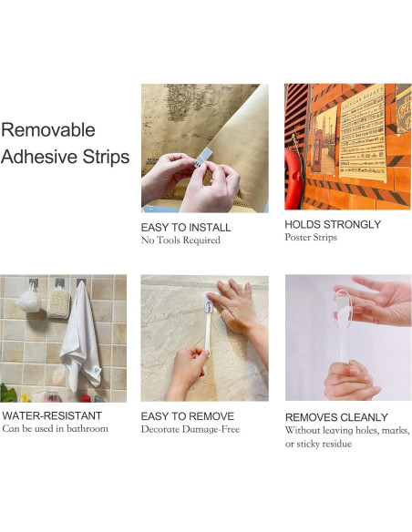 48 Tiras Adhesivas Removibles Karsbarwe para Colgar sin Daños