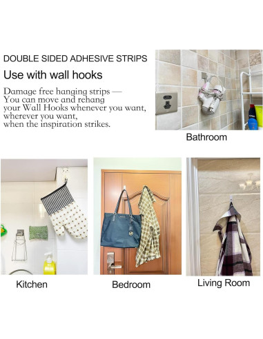 48 Tiras Adhesivas Removibles Karsbarwe para Colgar sin Daños