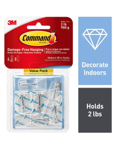Ganchos Adhesivos Command 17065CLR-6ES, 24 Ganchos Metal 2