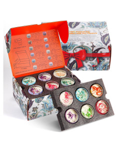 Juego de 12 Velas Aromáticas de Cera de Soja con Flores Secas