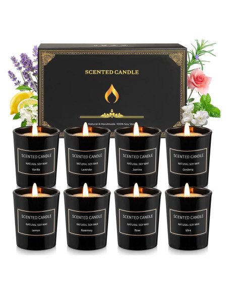 Set de 8 Velas Aromáticas Qizeion Cera de Soja 99g
