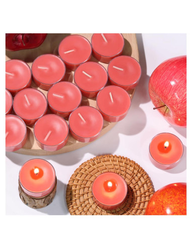 16 Velas de Té Aromatizadas Manzana Reisen - Cera de Soja 4h