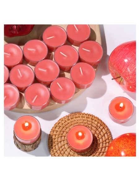 16 Velas de Té Aromatizadas Manzana Reisen - Cera de Soja 4h