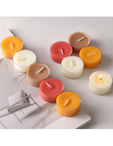 16 Velas de Té Aromatizadas Manzana Reisen - Cera de Soja 4h