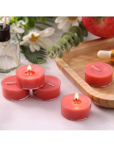 16 Velas de Té Aromatizadas Manzana Reisen - Cera de Soja 4h