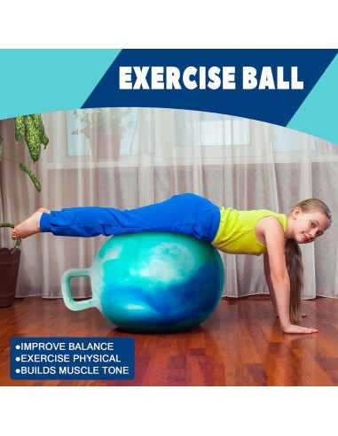 Bola Saltarina EVERICH 38 cm con Mango - Juguete Inflable para Niños