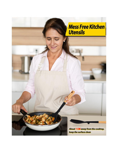 Juego de Utensilios de Cocina BUNDLEPRO 4 Piezas Silicona Negra