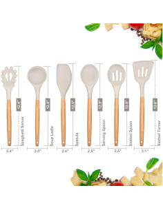 Juego de Utensilios de Cocina E-far 6 Piezas Silicona Caqui 2