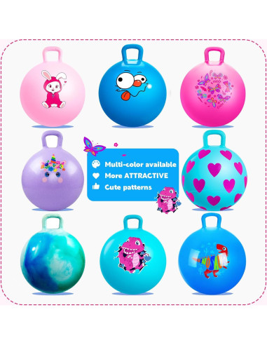 Bola Saltarina EVERICH 38 cm con Mango - Juguete Inflable para Niños