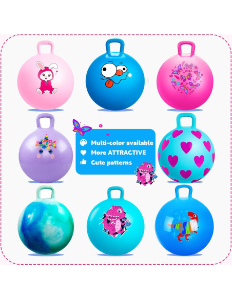 Bola Saltarina EVERICH 38 cm con Mango - Juguete Inflable para Niños