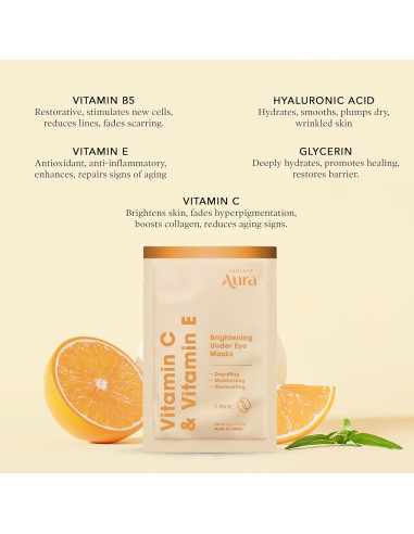 Parches para Ojos Klar and Co con Vitamina C y E - 5 Pares