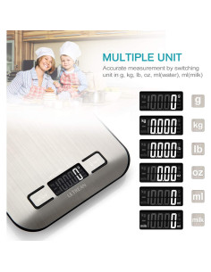 Báscula de Cocina Digital Ultrean UL-KS01, 5kg, Pantalla LCD 2