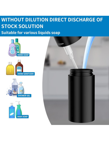 Dispensador Automático de Jabón Aunmaon Negro 1 Cuenta Ajustable