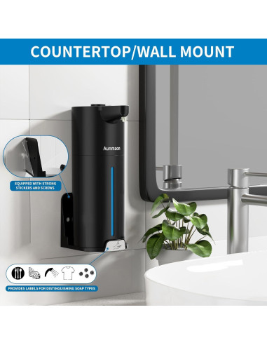 Dispensador Automático de Jabón Aunmaon Negro 1 Cuenta Ajustable