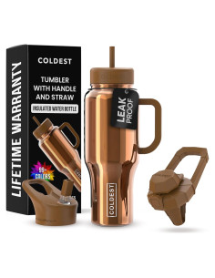 Taza aislada 36 oz El Agua Más Fría con Asa y Popote