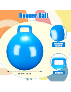 Pelota Saltarina Azul Gemscream 45 cm con Asa para Niños 2