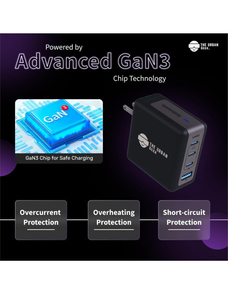 Cargador USB C 100W Stiger - Carga Rápida 4 Puertos Cargador USB C 100W Stiger - Carga Rápida 4 Puertos