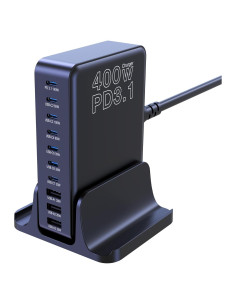 Cargador USB C CHIPOFY 400W GaN 10 Puertos PD3.1 Rápido