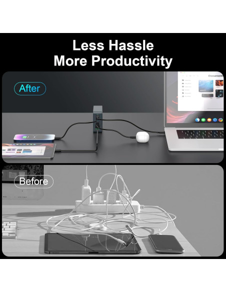 Cargador USB C BOAVELL 285W 6 Puertos Rápido GaN Cargador USB C BOAVELL 285W 6 Puertos Rápido GaN