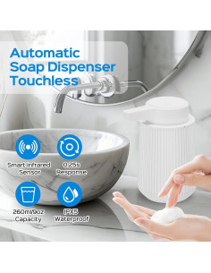 Dispensador de Jabón Automático RPMTUK Blanco 260 ml 2