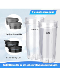 Kit de Reemplazo Tazas Ninja 16 oz con Tapas QB3001SS 2