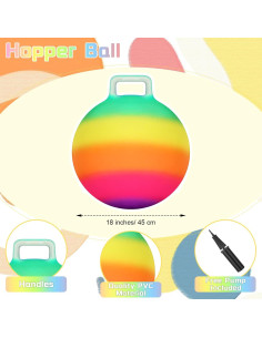 Pelotas Rebotadoras Poen 2 Pcs 45 cm Arcoíris con Bomba 2
