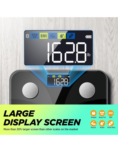 Báscula Digital RunSTAR con Pantalla Grande y Análisis Corporal