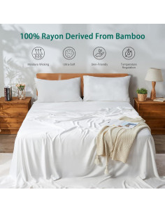 Juego de Sábanas Queen KUSNUG 100% Rayón Bambú 4 Piezas 2