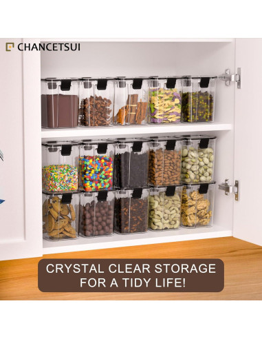 Set de 2 Frascos Herméticos CHANCETSUI 1L Plástico Transparente