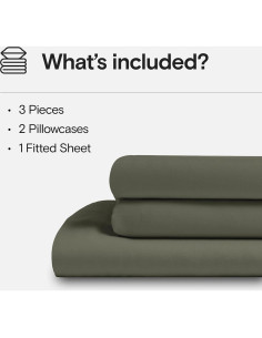 Juego de Sábanas DOZ SIJO Reina 3 Piezas Viscosa Orgánica Oliva 2
