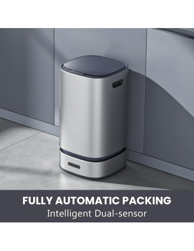 Cubo de Basura Automático ELPHECO 15L Acero Inoxidable Plata