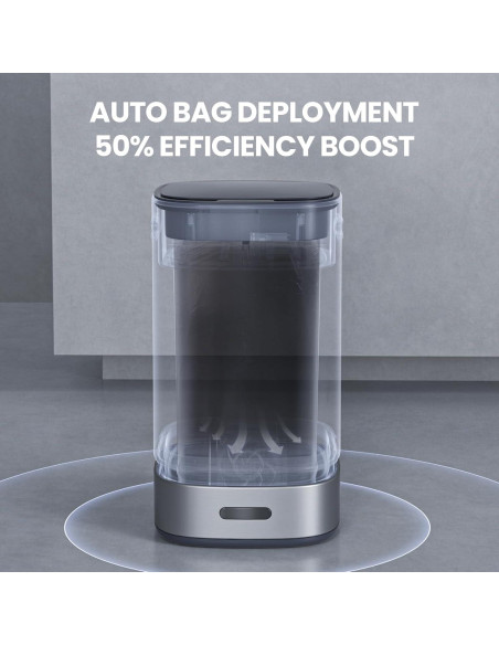 Cubo de Basura Automático ELPHECO 15L Acero Inoxidable Plata