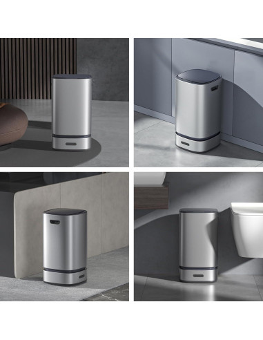 Cubo de Basura Automático ELPHECO 15L Acero Inoxidable Plata